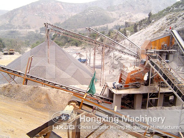 Process of rock crushing line 